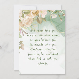 God With You Never Alone Inspirational Flowers Card