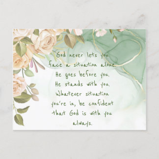 God With You Never Alone Inspirational Flowers  Postcard