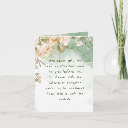 God With You Never Alone Support Comfort Flowers C Card