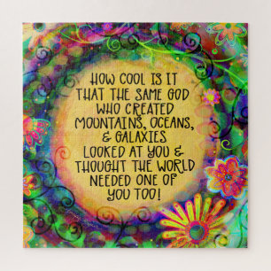God World Needed You Quote Fun Trendy Inspirivity Jigsaw Puzzle