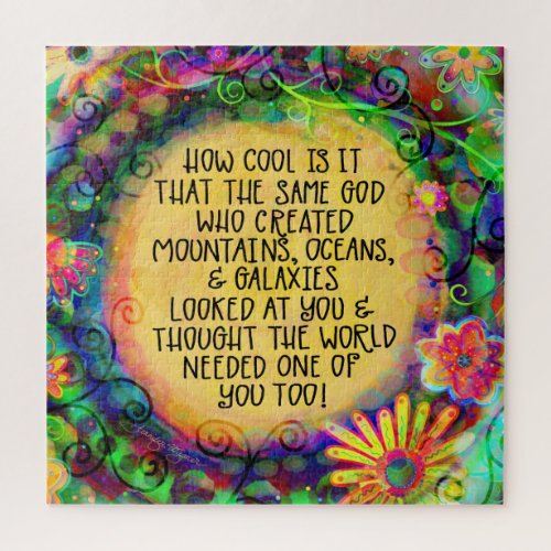 God World Needed You Quote Fun Trendy Inspirivity Jigsaw Puzzle