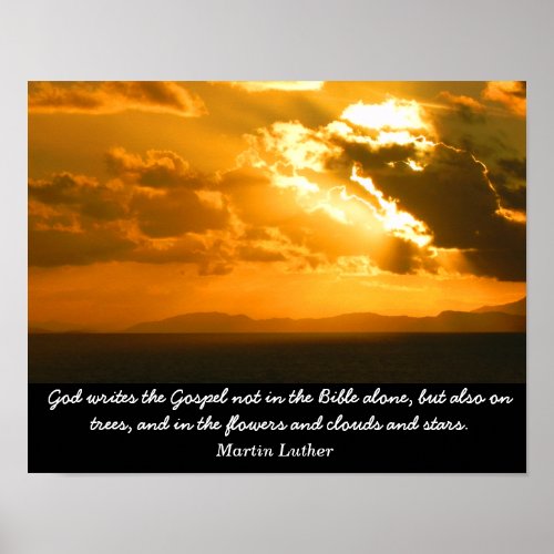 God writes the Gospel _ Martin Luther quote print