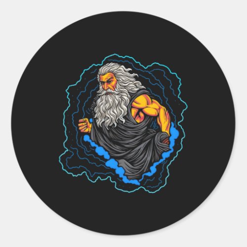 God Zeus Father Of Ares And Athena Classic Round Sticker