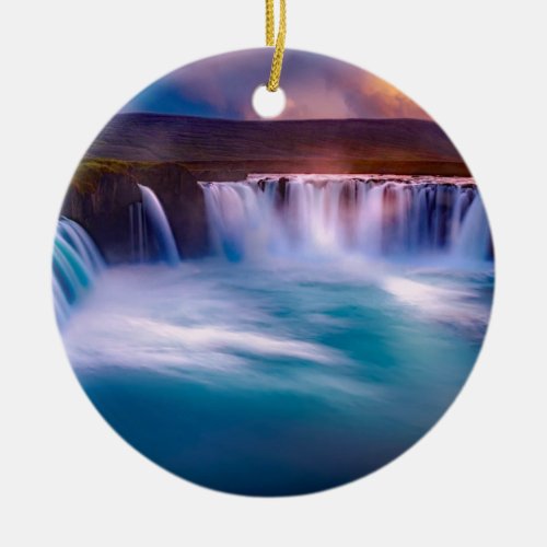 Godafoss Iceland Waterfalls Ceramic Ornament