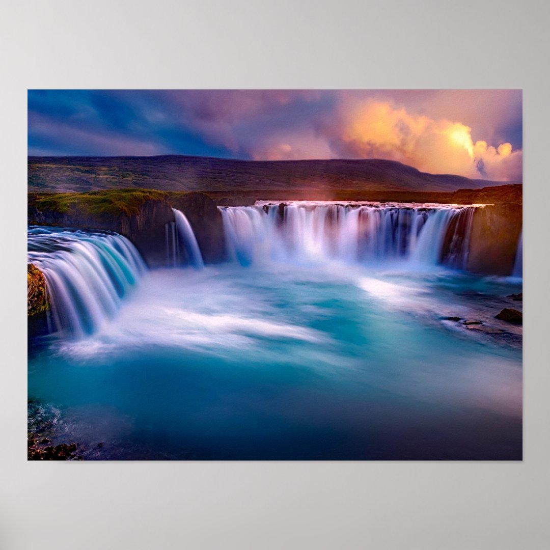 Godafoss, Iceland Waterfalls Poster | Zazzle