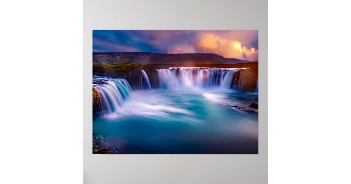 Godafoss, Iceland Waterfalls Poster | Zazzle