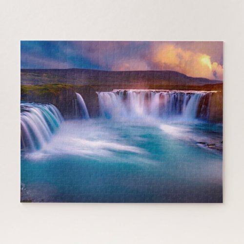 Godafoss Waterfall Iceland Beautiful Landscape  Jigsaw Puzzle