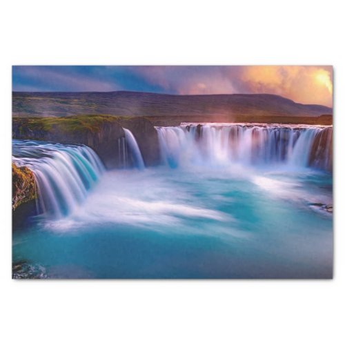 Godafoss Waterfall Iceland Beautiful Landscape Tissue Paper