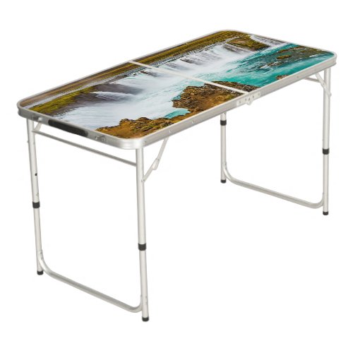 Godafoss waterfall Iceland Beer Pong Table