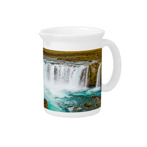 Godafoss waterfall Iceland Beverage Pitcher