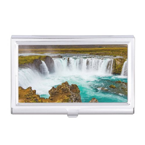 Godafoss waterfall Iceland Business Card Case