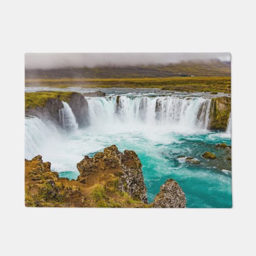 Godafoss waterfall Iceland Doormat