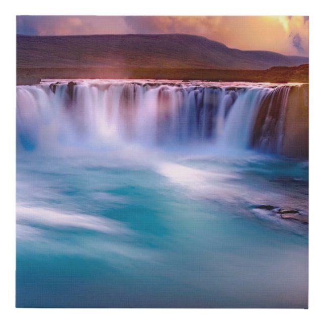 Goðafoss  Waterfall Iceland Faux Canvas Print (Front)