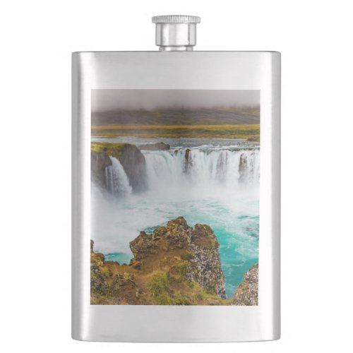 Godafoss waterfall Iceland Flask