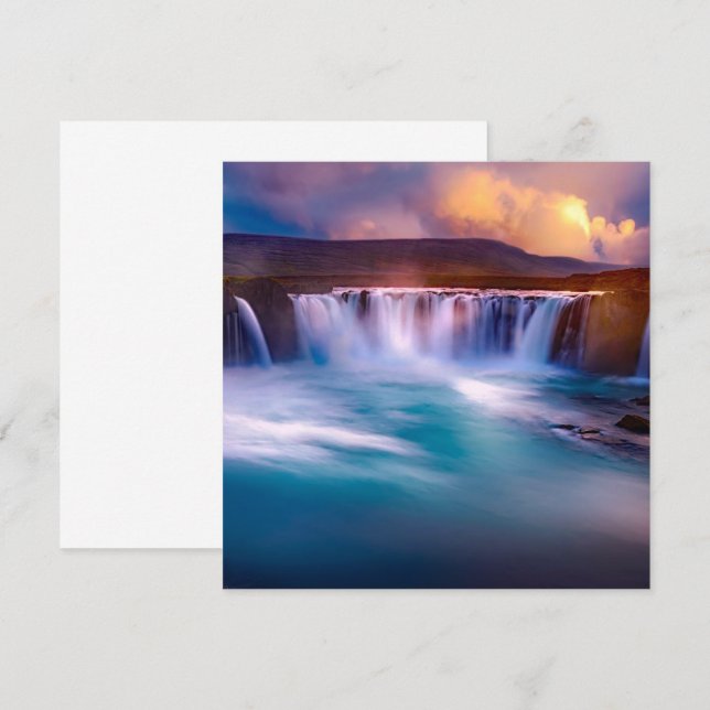 Goðafoss  Waterfall Iceland Flat Card (Front/Back)