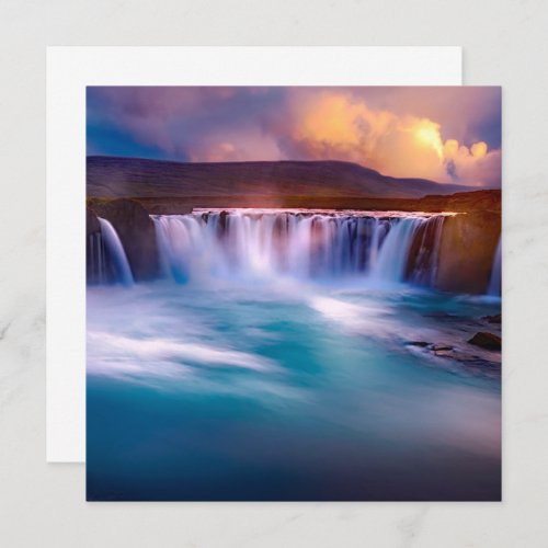 Goafoss  Waterfall Iceland Flat Card