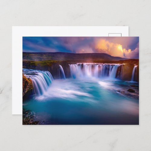 Godafoss Waterfall Iceland  Holiday Postcard