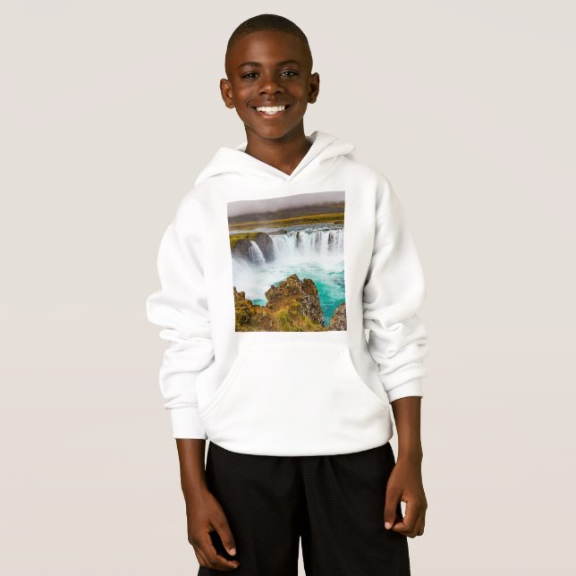 Godafoss waterfall, Iceland Hoodie (Front Full)