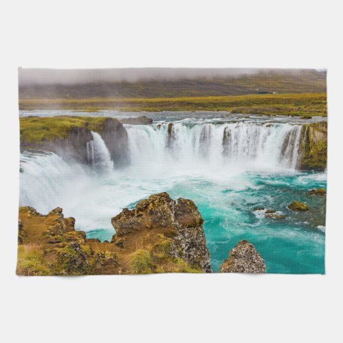 Godafoss waterfall Iceland Kitchen Towel