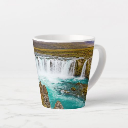 Godafoss waterfall Iceland Latte Mug