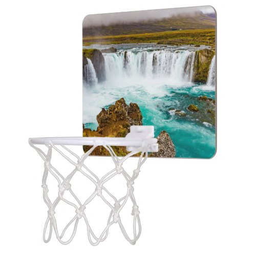 Godafoss waterfall Iceland Mini Basketball Hoop