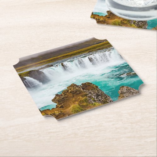 Godafoss waterfall Iceland Paper Coaster
