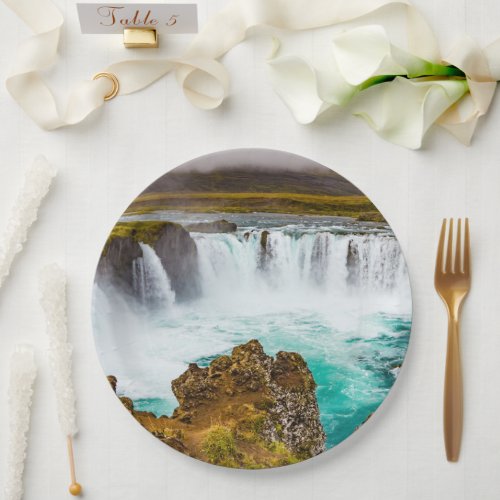 Godafoss waterfall Iceland Paper Plates