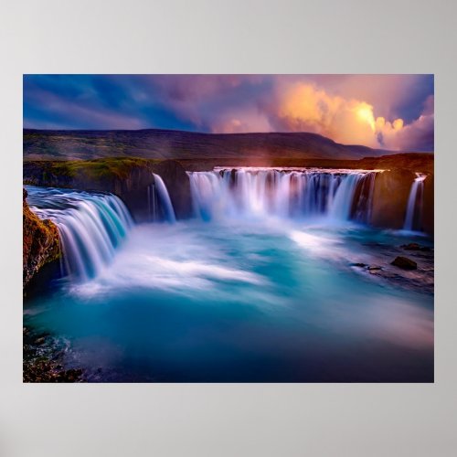 Godafoss Waterfall Iceland Poster