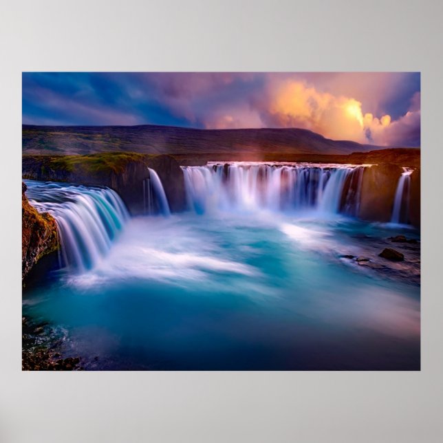 Godafoss Waterfall Iceland Poster (Front)