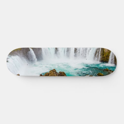 Godafoss waterfall Iceland Skateboard