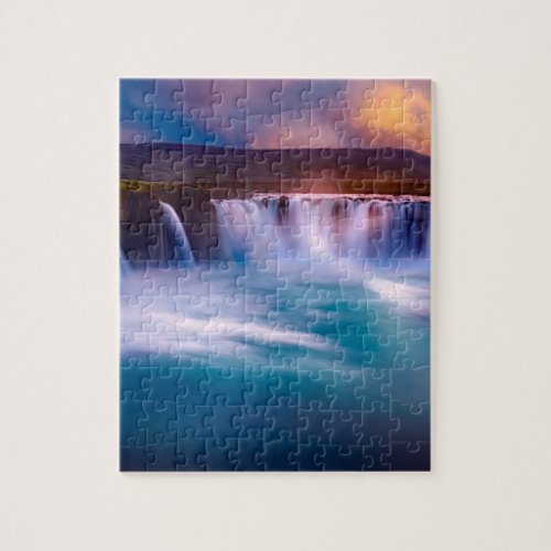 Goafoss waterfall in Iceland Jigsaw Puzzle