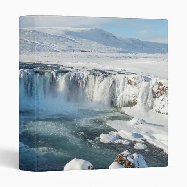 Godafoss Waterfall Landscape 3 Ring Binder (Front/Spine)