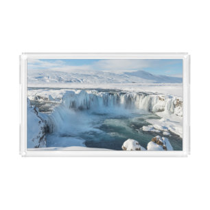 Godafoss Waterfall Landscape Acrylic Tray