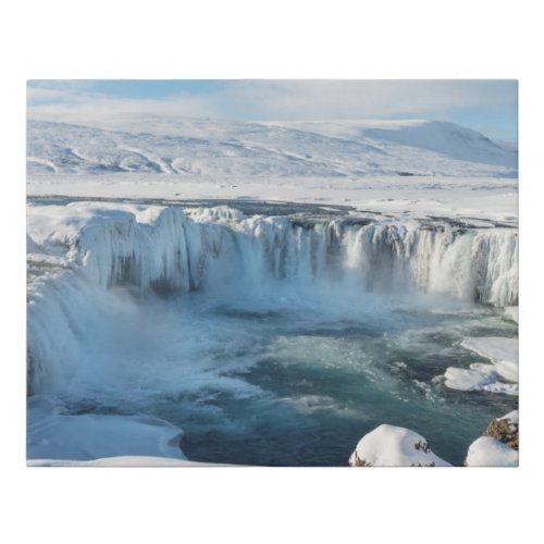 Godafoss Waterfall Landscape Faux Canvas Print