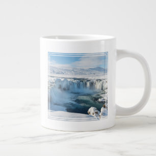 Godafoss Waterfall Landscape Giant Coffee Mug