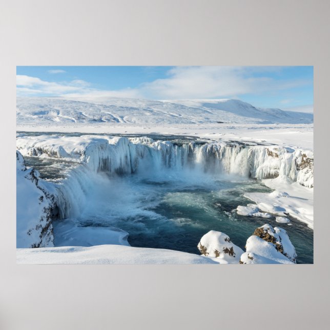 Godafoss Waterfall Landscape Poster (Front)