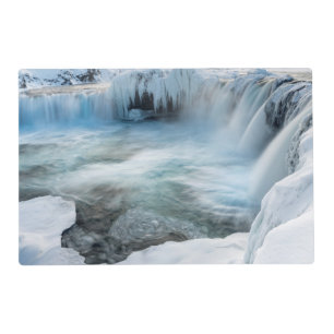 Godafoss waterfall, winter, Iceland 2 Placemat