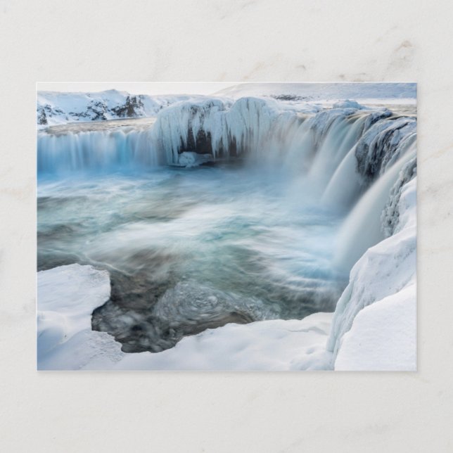 Godafoss waterfall, winter, Iceland 2 Postcard (Front)