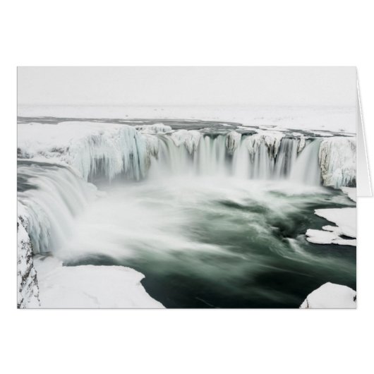 Godafoss waterfall, winter, Iceland Cards (Front Horizontal)