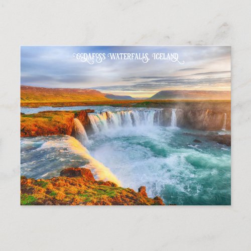 Godafoss Waterfalls Iceland Postcard