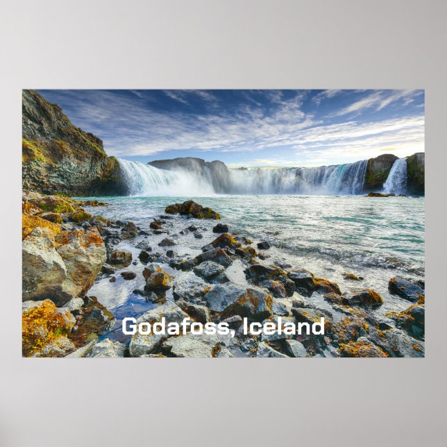 Godafoss Waterfalls, Iceland Poster (Front)