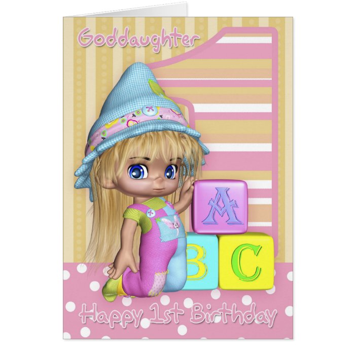 Goddaughter 1st Birthday Card With Cute Child