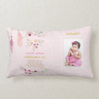 Goddaughter 1st Birthday PHOTO and POEM Gift Lumbar Pillow