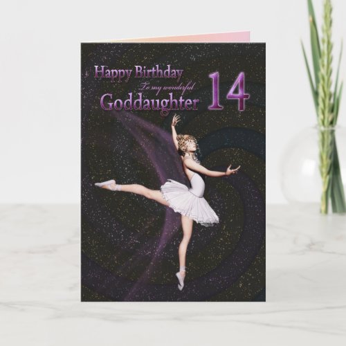 Goddaughter age 14 a ballerina birthday card