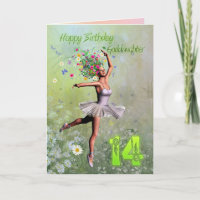 Goddaughter age 14, flower fairy birthday card