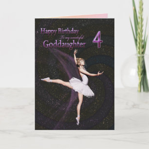 Goddaughter age 4, a ballerina birthday card