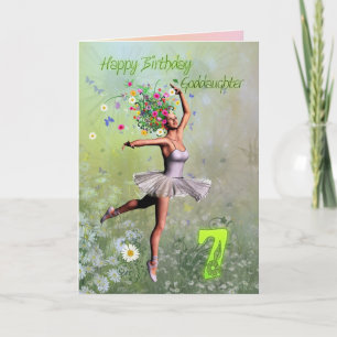 Goddaughter age 7, flower fairy birthday card