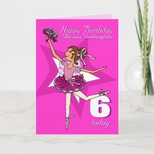 Goddaughter ballerina birthday purple age card