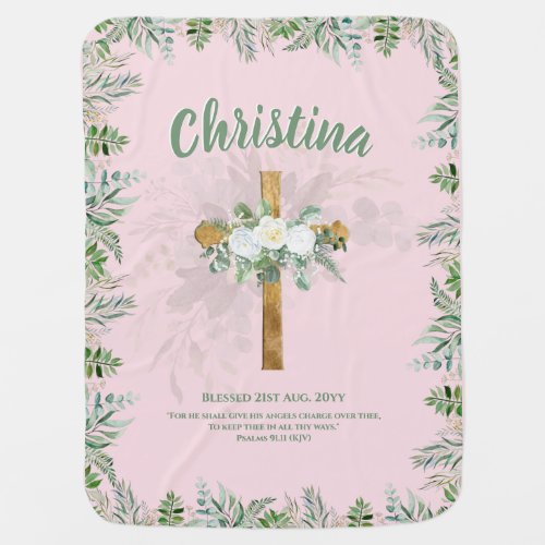 Goddaughter BAPTISM CHRISTENING Psalm 9111  Baby Blanket