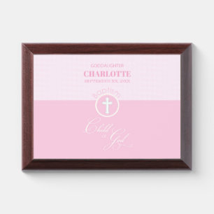 Goddaughter Baptism Pink Child of God Personalized Award Plaque